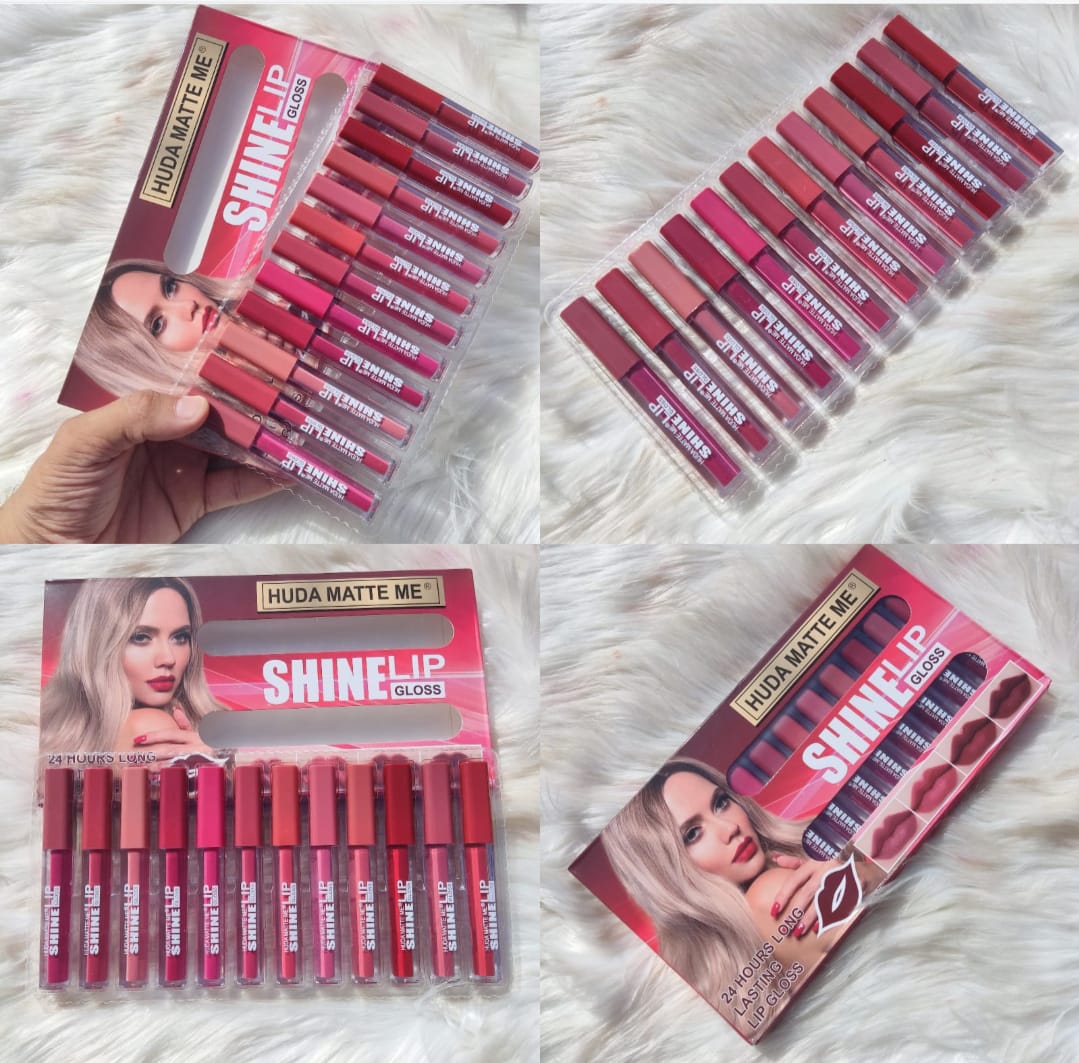 Hudda Matte Me 12pc Light Matte Lip Gloss Vault