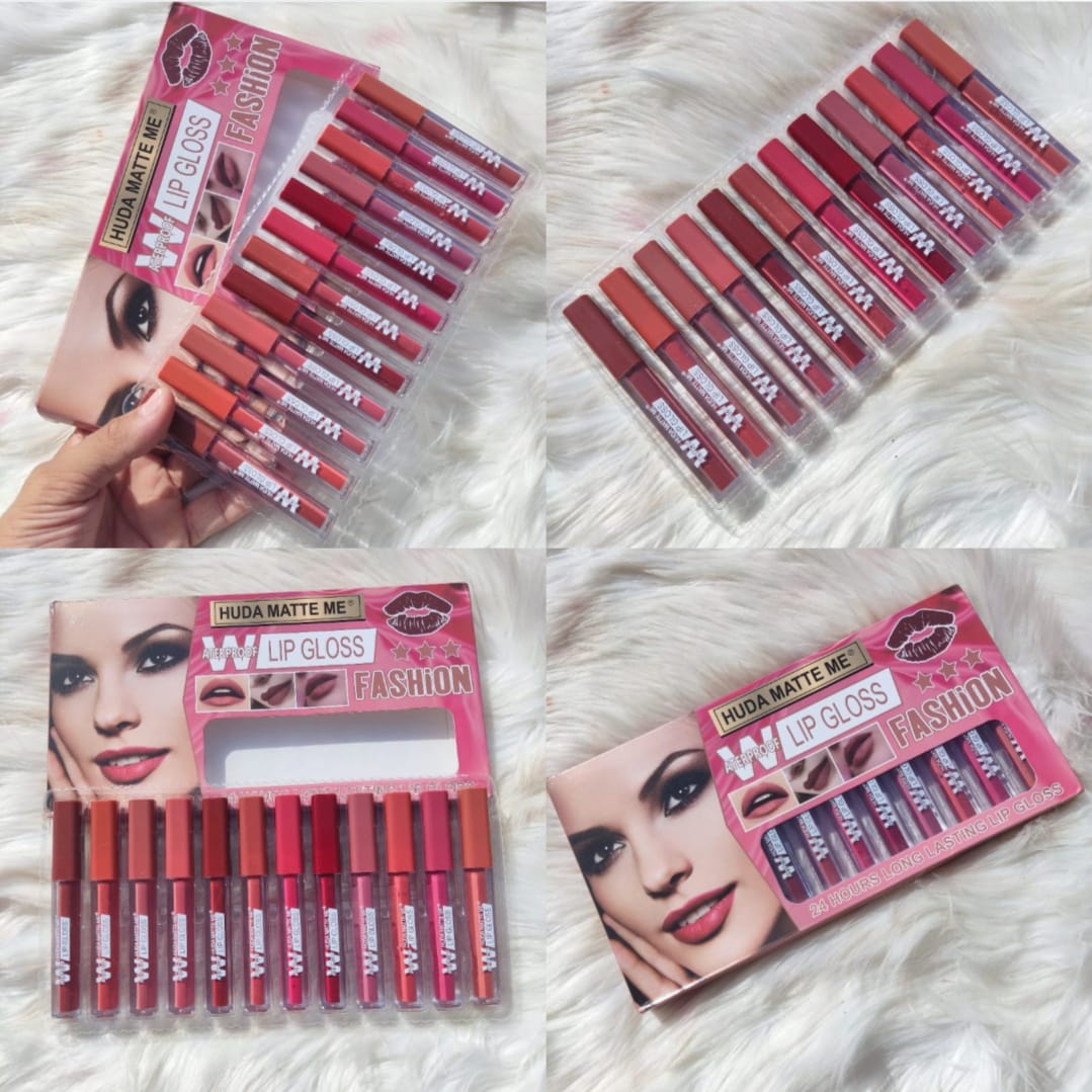 Hudda Matte Me 12pc Light Matte Lip Gloss Vault