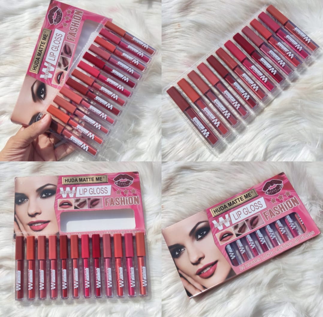 Hudda Matte Me 12pc Light Matte Lip Gloss Vault